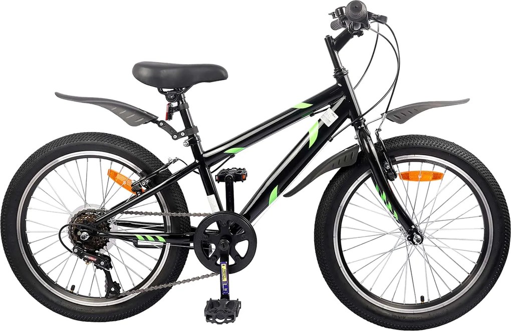 vidaXL Gyerek Bicikli 24 Hüvelyk 6-Speed 8-12 éves korig Fekete