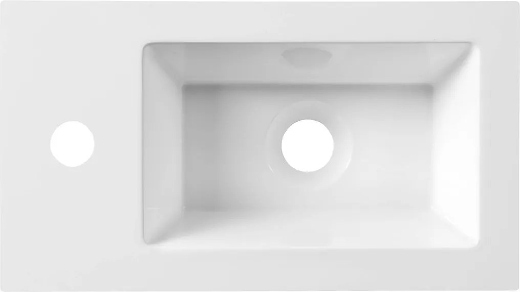 Aqualine Aqualine, Mosdó 40x22cm, öntött márvány, fehér, LM420