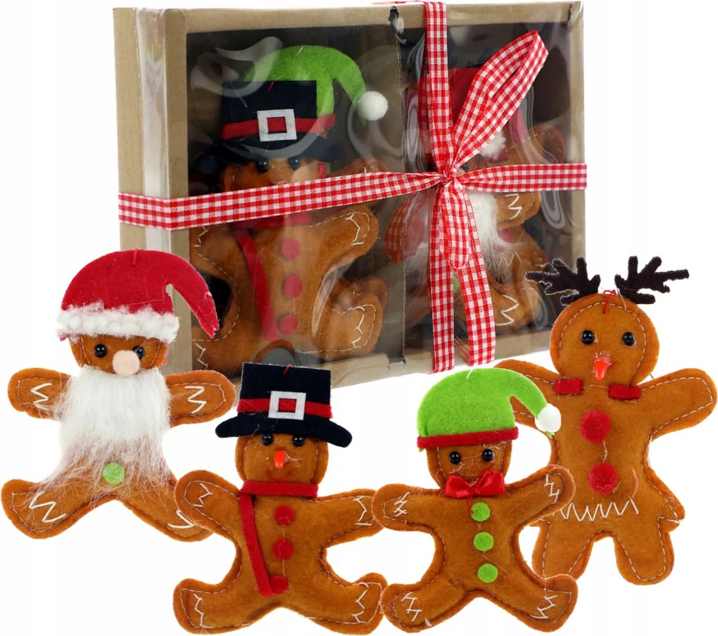 Karácsonyfa gömbök Mézeskalács 9cm Karácsonyi díszek Karácsonyfadísz