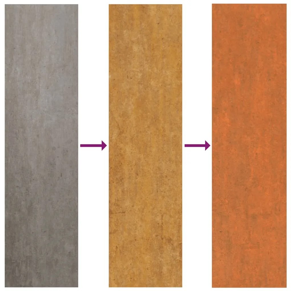 rozsda színű corten acél kerti magaságyás 129 x 129 x 45 cm