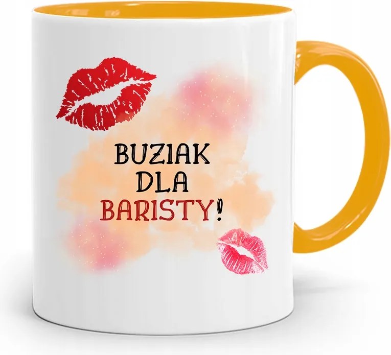 Barista Kávézó Bögre Sárga Ajándék fényképes nyomtatással