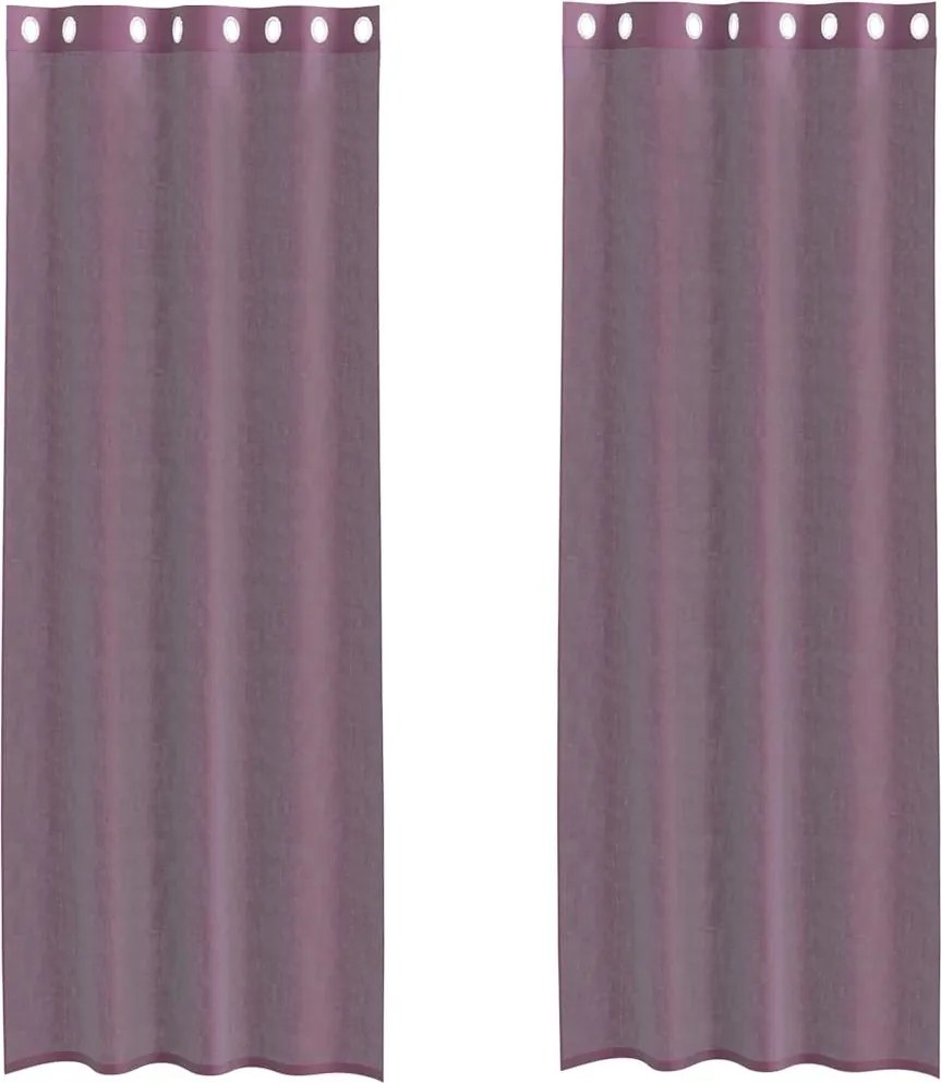 vidaXL 2 db lila fátyolfüggönyök rojtokkal 140x300 cm