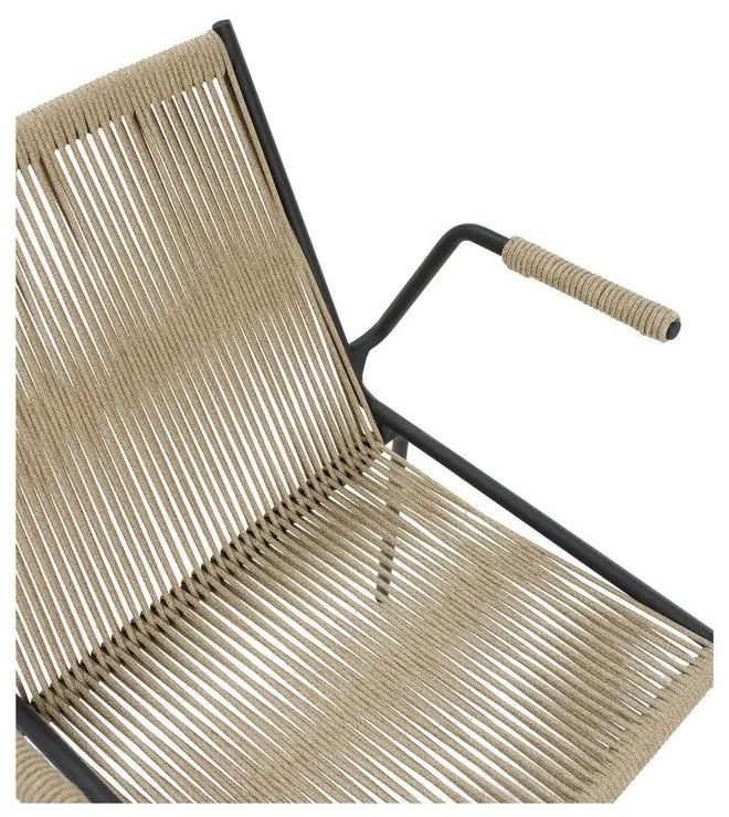 Bézs fém karfás-rakásolható étkezőszék szett 2 db-os Emily – Marckeric