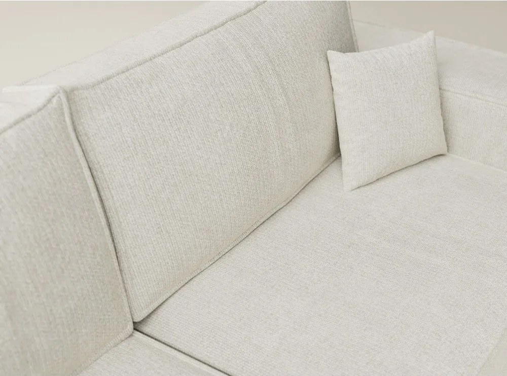 Krémszínű zsenília kinyitható-tárolóhelyes sarokkanapé (bal oldali-L alakú) Tonga – Maison de Rêve