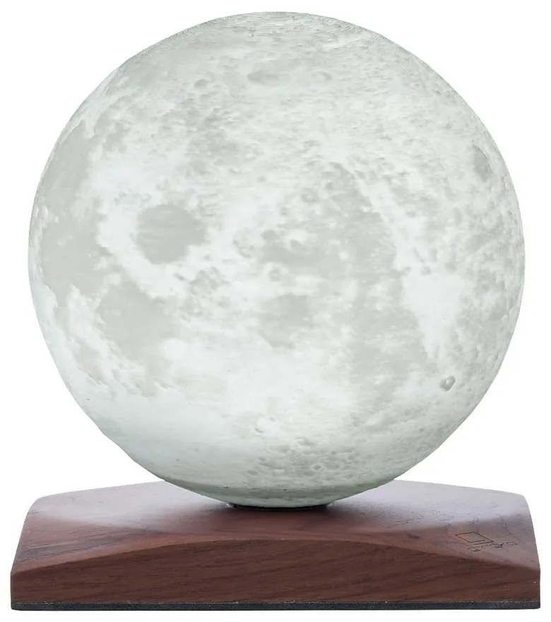 Sötétbarna diófa LED asztali lámpa (magasság 13 cm) Smart LunaSpin – Gingko