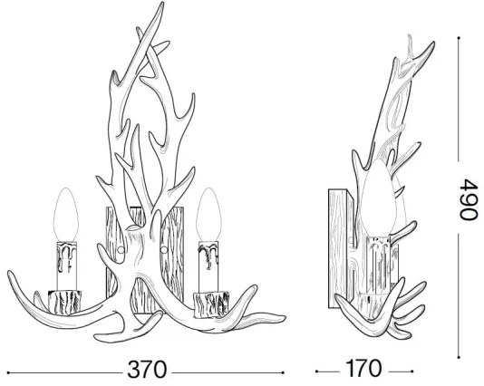Ideal Lux - Fali lámpa CHALET 2xE14/40W/230V agancsok