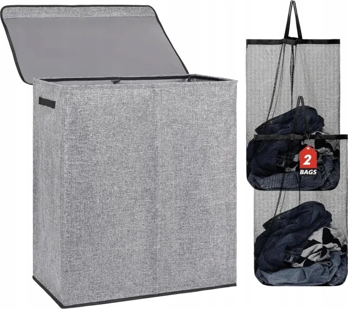 Dokehom 150L Dupla szennyestartó kosár fedéllel