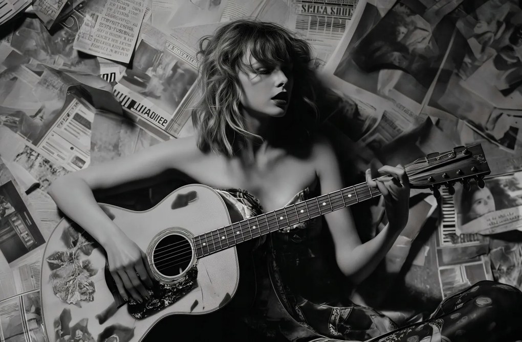 Poszter 86,4x56,8cm Fiatal gitárosnő