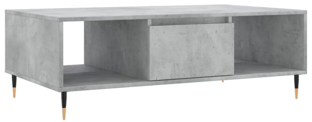betonszürke szerelt fa dohányzóasztal 104 x 60 x 35 cm
