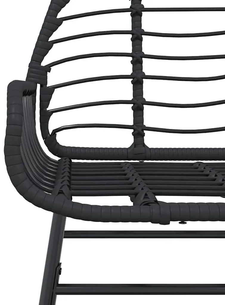 7 részes fekete polyrattan üveg kerti étkezőgarnitúra