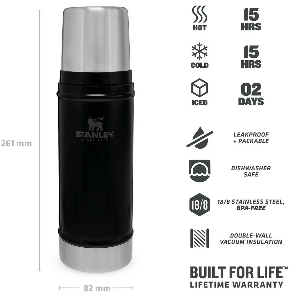 Stanley Thermosz Legendary Classic 470 ml fekete470 ml fekete matt, 0,47 l