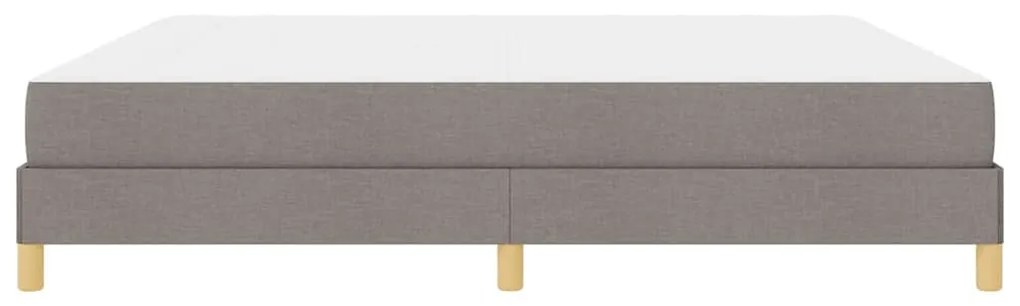 Boxrugós ágy Taupe és Barna 200 x 200 cm Textil és mérnöki fa
