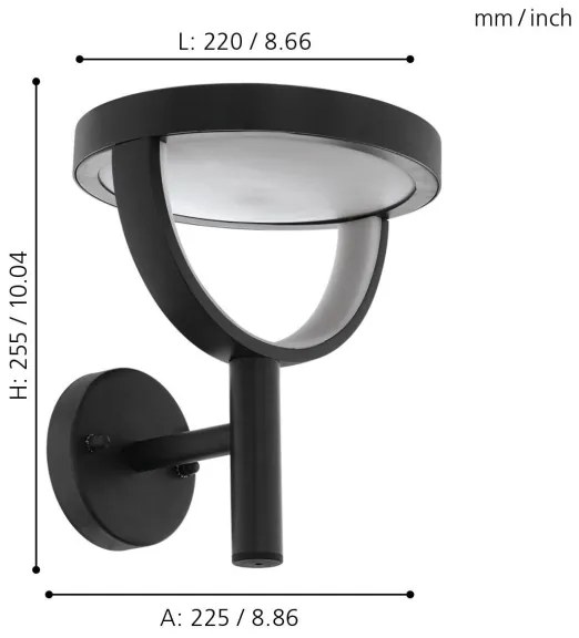 Eglo 98234 - LED kültéri fali lámpa FRANCARI-C LED/15W/230V IP44