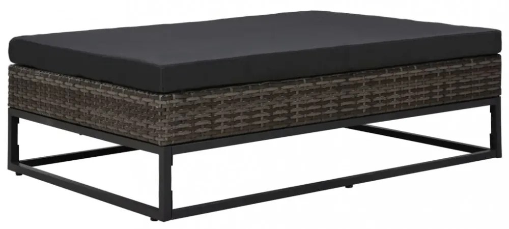 5 részes szürke polyrattan kerti bútorszett párnákkal