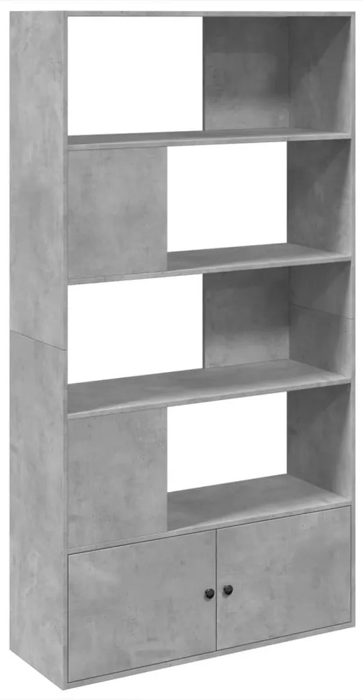 betonszürke szerelt fa könyvespolc 100 x 36 x 189 cm