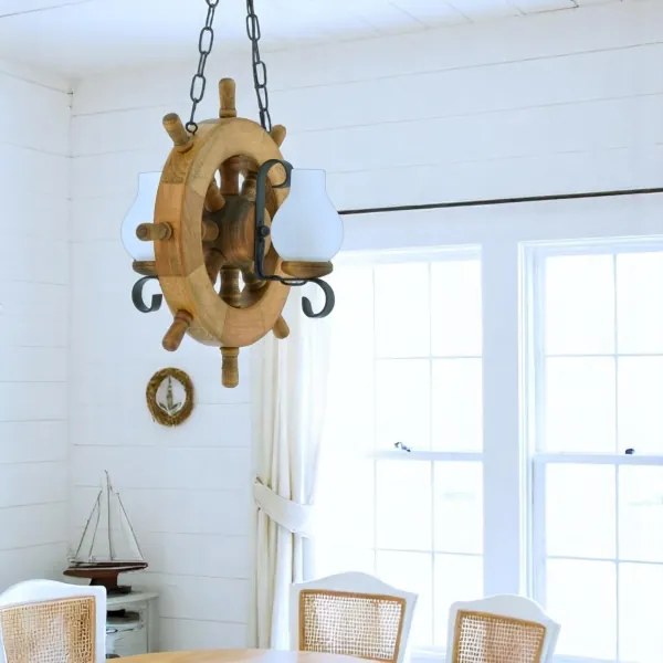 Brilagi - Csillár láncon TIMONA 2xE14/40W/230V bükkfa