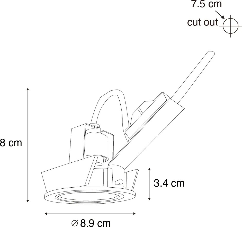 Modern süllyesztett spotlámpa sötét bronz, dönthető - Cisco