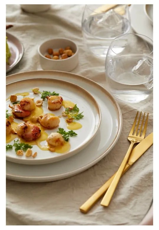 Sárgaréz színű acél evőeszköz készlet 16 db-os Brass – Bitz