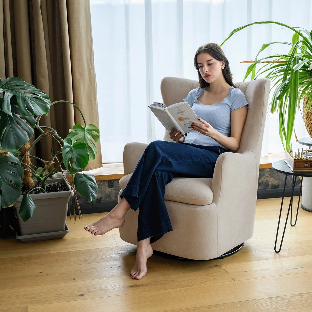 Relaxációs forgófotel, szürkésbézs, MAREN