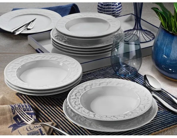 24 részes fehér porcelán étkészlet