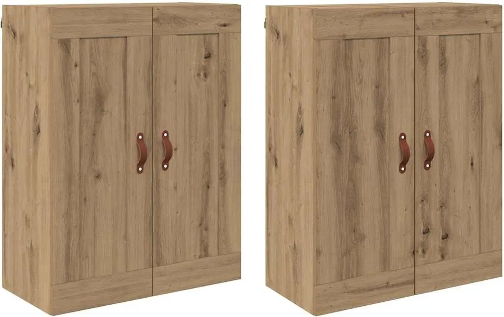 vidaXL Fali szekrény 2 pcs Artisan tölgy 69,5 x 34 x 90 cm Faanyag