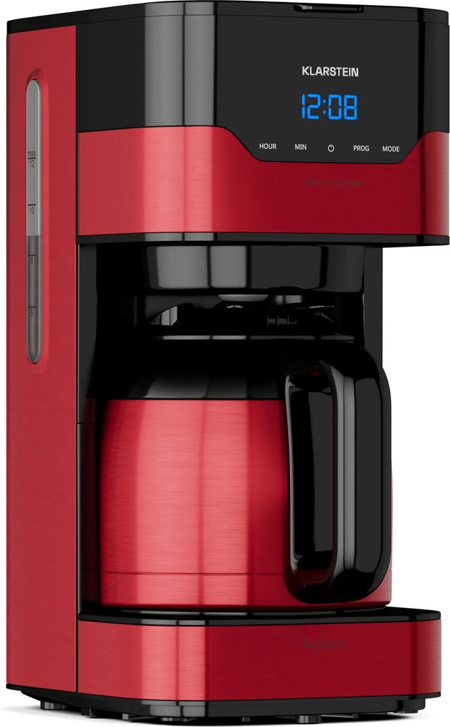 Klarstein Arabica 1.2, kávéfőző, 1.2 l, EasyTouch Control, ezüst/fekete
