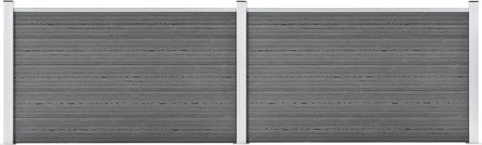 vidaXL szürke WPC kerti kerítés 353 x 106 cm
