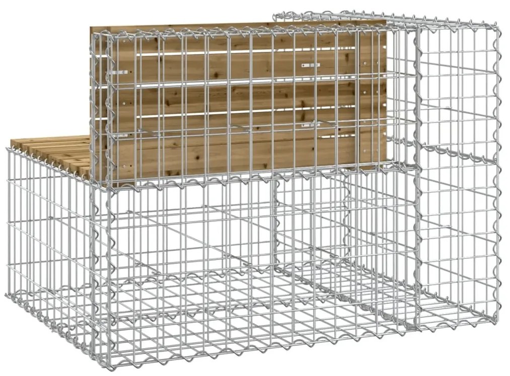 tömör impergnált fenyőfa gabion kerti pad 92x71x65,5 cm