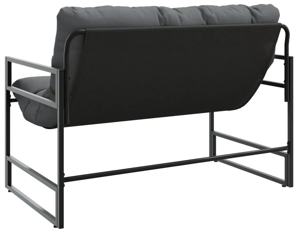 antracitszürke acél kerti pad párnával 113 cm