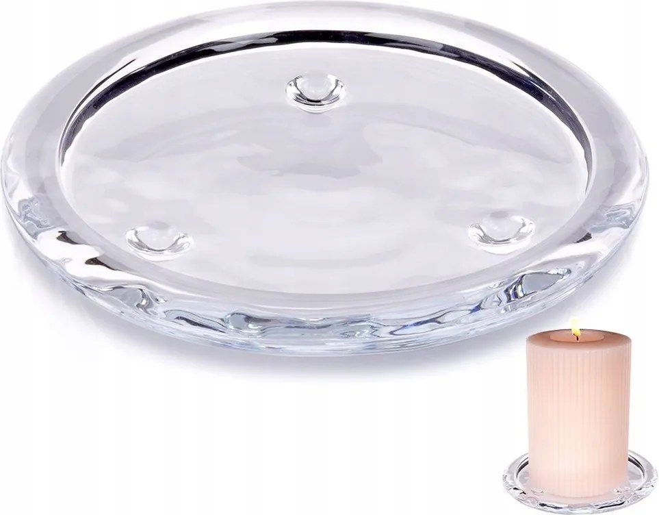 Gyertyatartó Állvány Gyertyatartó Üveg Tányér Kerek Dekoratív
