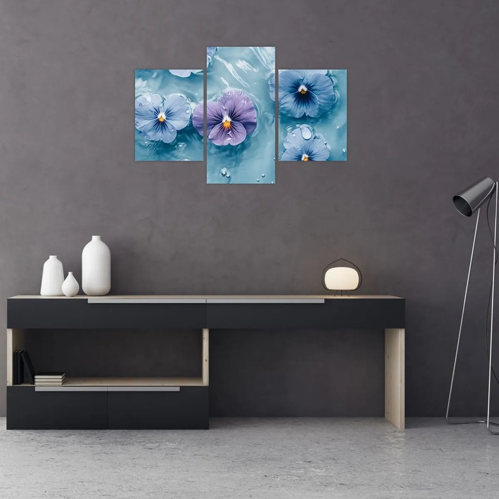 Kép - Ibolyák a vízben (90x60 cm)