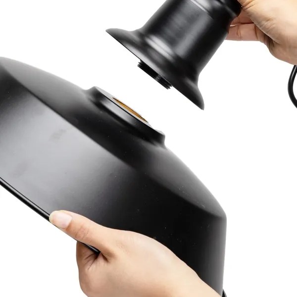 Aigostar - LED csillár kábellel 1xE27/60W/230V átm. 36 cm fekete