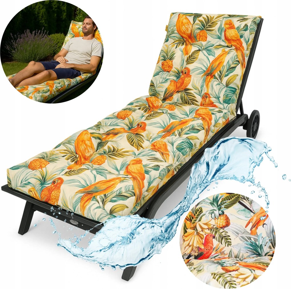 Kerti napozóágy párna Vízálló Steppelt fotel Blomster Ajándék