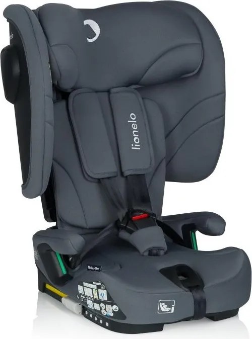 Lionelo - Összecsukható autósülés NELLY i-Size 76-150 cm Szürke Grafit