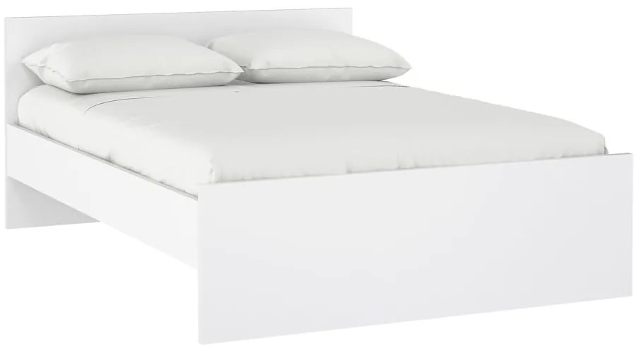 Fehér forgácslemez franciaágy ágyrács nélkül 140x200 cm Naia – Tvilum