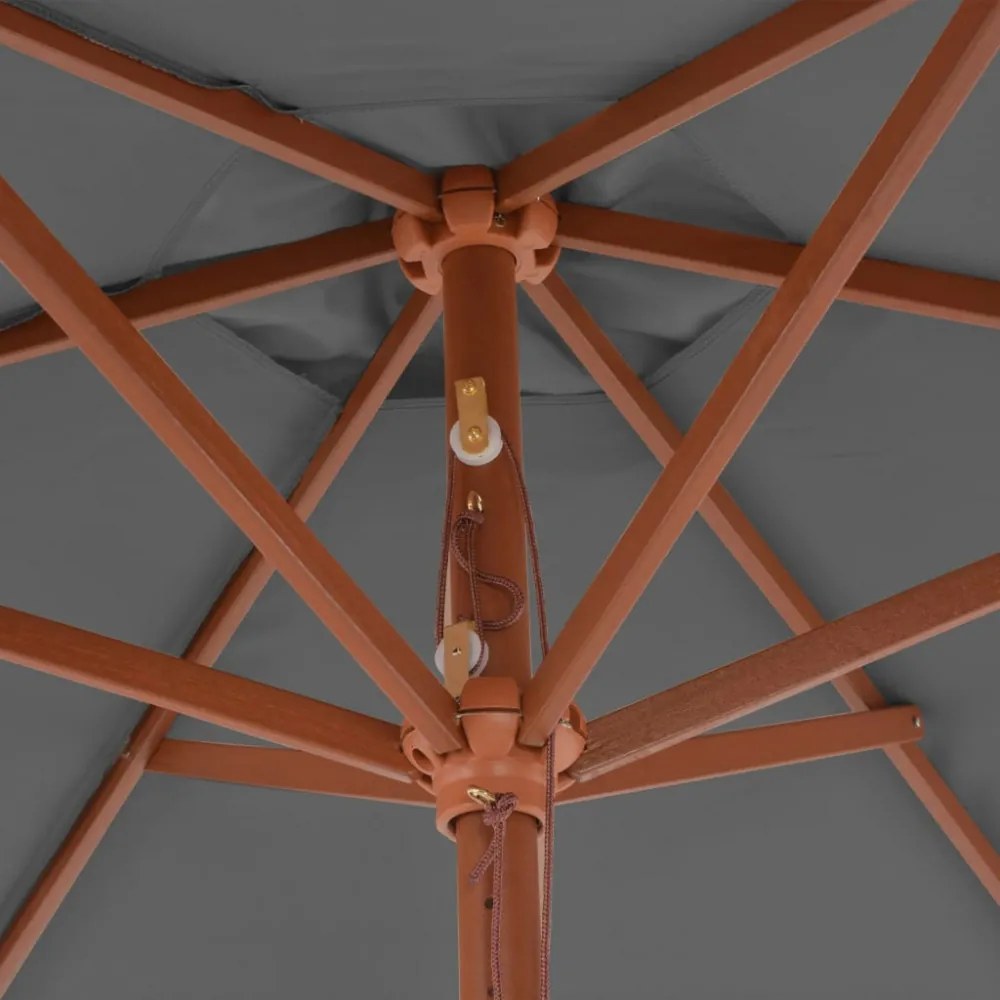antracitszürke kültéri napernyő farúddal 270 cm