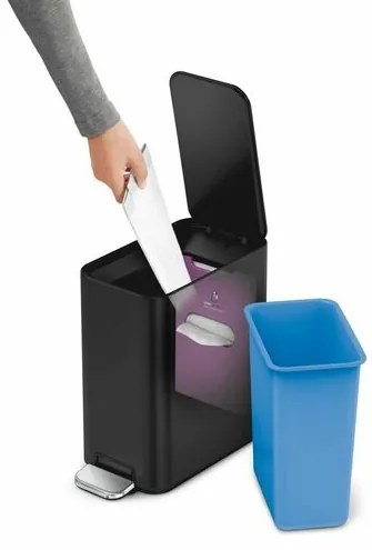 Simplehuman keskeny pedálos szemetes 5 L, fekete
