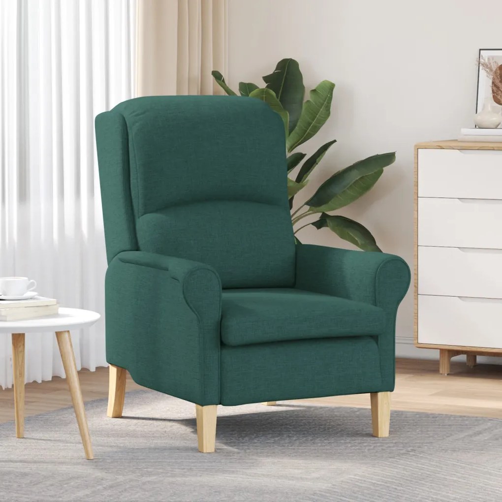 Modern Karosszék Sötét Zöld Szövet, Fa Standard Ergonomikus