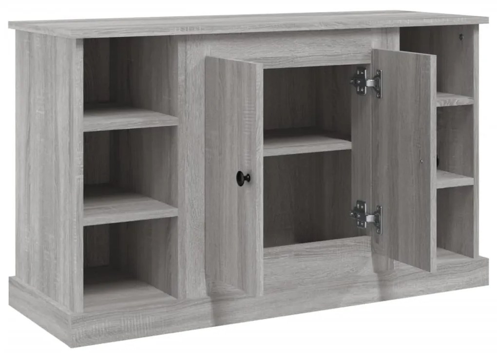 szürke sonoma színű szerelt fa tálalószekrény 100x35,5x60 cm