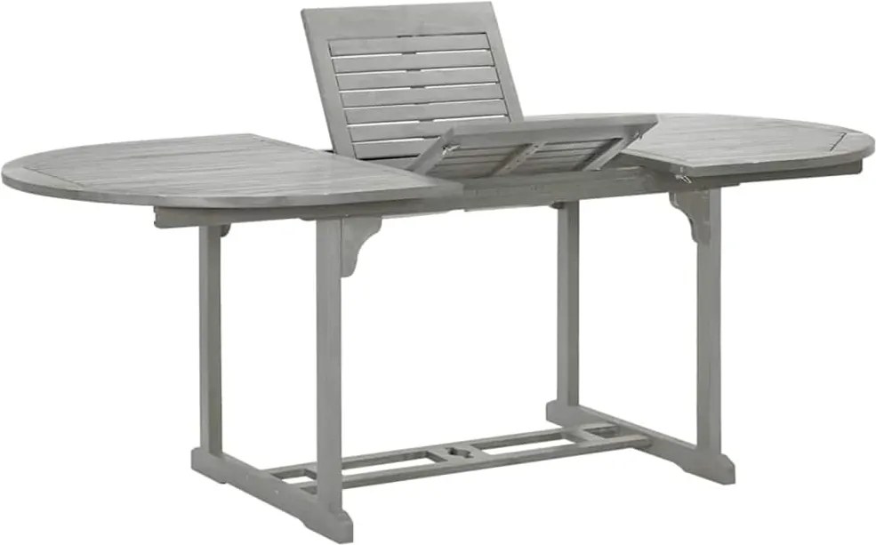 vidaXL szürke tömör akácfa kerti asztal 200 x 100 x 75 cm