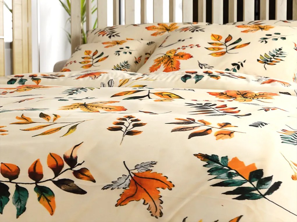 Mikroplüss ágyneműhuzat AUTUMNA krémszínű Ágyneműhuzat mérete: 2 db 70 x 90 cm | 200 x 220 cm