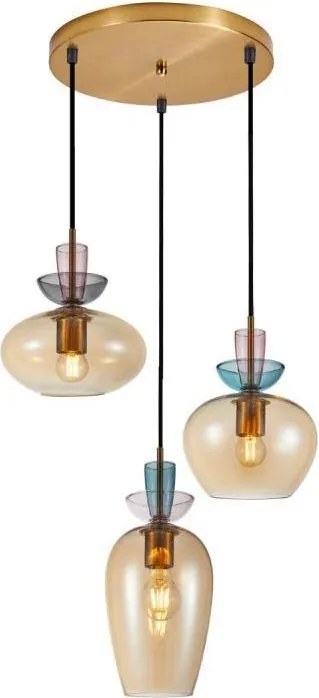 ITALUX PND-31882-3A-GD-AMB-FANDA kábeles függeszték 3xE27/40W/230V arany/füstös bézs