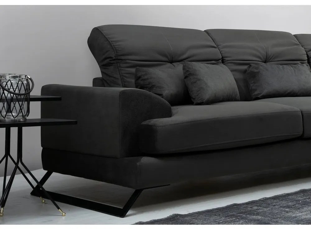 Sötétszürke sarokkanapé (jobb oldali) Frido – Balcab Home