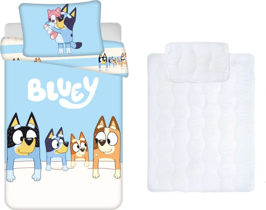 Bluey Sweet Dreams gyerek, ovis ágyneműhuzat és paplan/párna szett 100x135 cm 40x60 cm