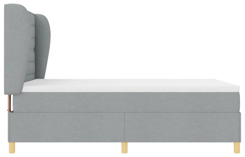 Boxspring Ágy Matracot Tartalmazó Világosszürke 140x200 cm Szövet