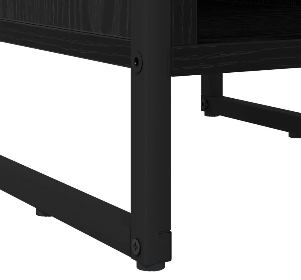 Éjjeli asztal 2 pcs Fekete tölgy 39.5 x 30 x 50 cm Faanyag