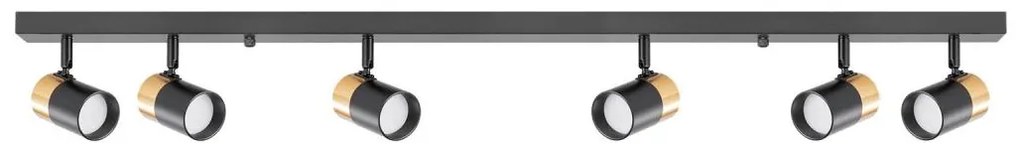 Zuma Line 2204BD-6-BK - Spotlámpa FORI 6xGU10/50W/230V fekete/arany