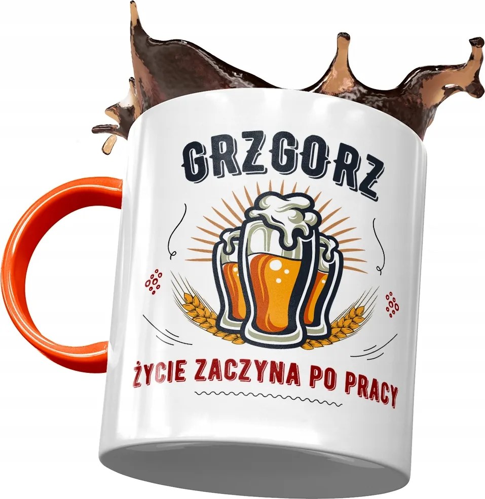 Narancssárga Bögre Gergelynek Ajándék Nyomtatott Fotóval