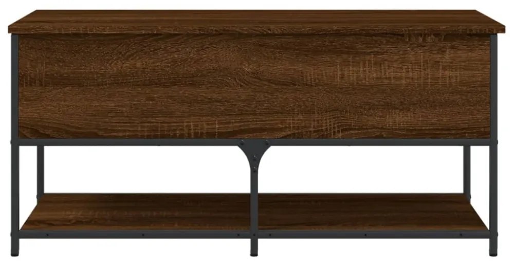 barna tölgyszínű szerelt fa tárolópad 100 x 42,5 x 47 cm