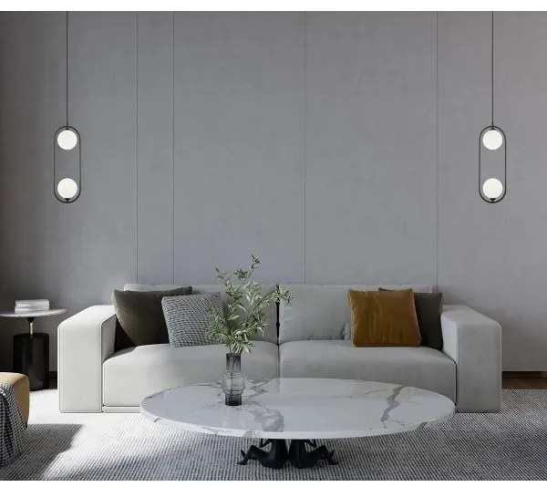 ITALUX PND-3965-2-BK - LUPUS 2xG9/25W/230V fekete függeszték